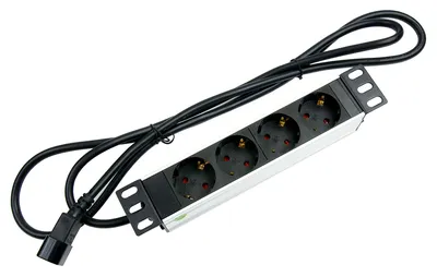 Блок распределения питания Cabeus PDU-4P-2IEC, 4 розетки, 10A, 10"