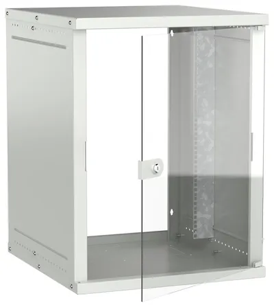 Шкаф настенный ITK LWE3-15U67-GF-G, 15U, 600×650мм, стеклянная дверь, серый
