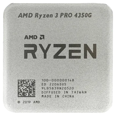 Процессор AMD 100-000000148, Ryzen 3 PRO 4350G, 4 ядра, 3.8/4.0 ГГц, OEM