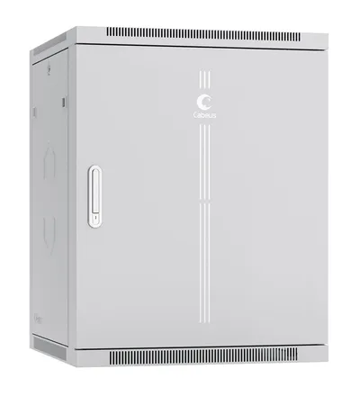 Cabeus SH-05F-15U60/60-R - Шкаф телекоммуникационный настенный разобранный 19" 15U 600x600x769mm (ШхГхВ) дверь стекло, цвет серый (RAL 7035)