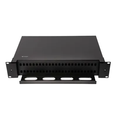 Кросс оптический 19" SNR-ODF-48RPD-BK, 48 портов, 2U, выдвижной, сталь
