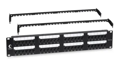 Cabeus PL2-48-Cat.5e-Dual - IDC  Патч - панель 19 " (2U), 48 портов RJ-45, категория 5e, Dual IDC, с задним кабельным организатором · Тип установки: шкаф или стойка 19