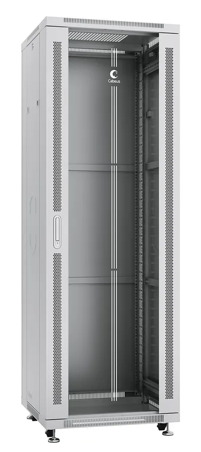 Шкаф монтажный Cabeus SH-05C-37U60/60, напольный 37U, 600×600мм, стеклянная дверь