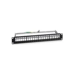 Патч-панель Пожтехкабель-СКС 201-006, модульная, 19", 1U, 24 порта, кат.5e, экранированная