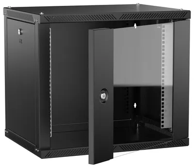 Шкаф серверный ITK LWR5-09U64-GF-2, 9U, 600×450 мм, стекло, черный
