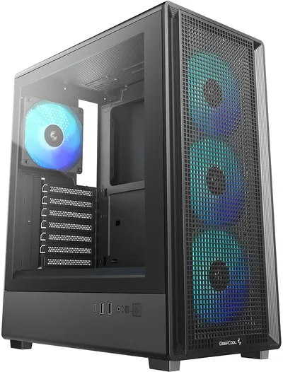 Корпус Deepcool CC550 4F, TG, 4×120мм ARGB, ATX, черный
