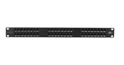Патч-панель Nikomax NMC-RP48UE2-1U-BK, 48×RJ45, кат.6, 1U, черный
