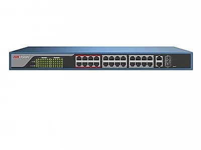 Коммутатор Hikvision DS-3E0326P-E, 24×PoE, 2×Combo 1GbE, 370W