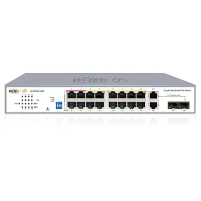 Коммутатор Wi-Tek WI-PCES218GF, 16×FE PoE+2×Combo GE/SFP, 250W, Easy Smart
