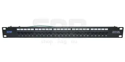 Патч-панель SNR SNR-C3-19-25, 19" 1U, 25×RJ-45 кат.3, черный