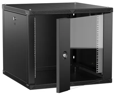 Шкаф серверный ITK LWR5-09U66-GF-2, 9U, 600×600 мм, стекло, черный