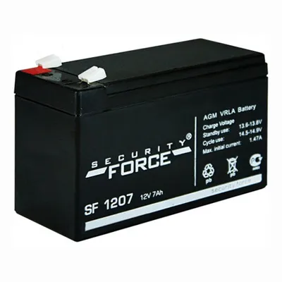 Аккумулятор Security Force SF 1207, 12В, 7Ач, AGM