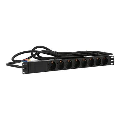 Блок розеток PDU SNR SNR-PDU-8S-OE-3-Am16L1, с измерением, 8×Schuko, 16А, 1U