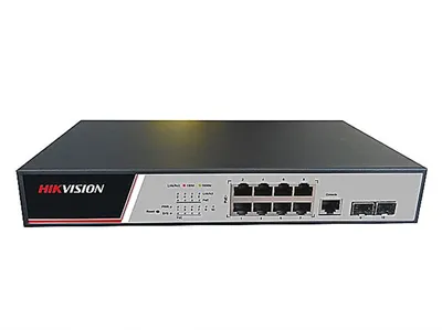 Коммутатор Hikvision DS-3E2510P(B), L2, 8×1GbE PoE 125Вт, 2×SFP