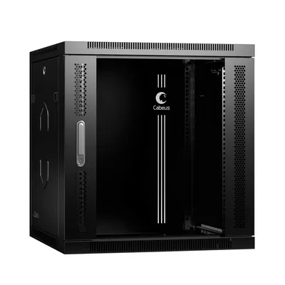 Шкаф настенный Cabeus SH-05F-15U60/35m-R-BK, 15U, 600×350 мм, металл, черный