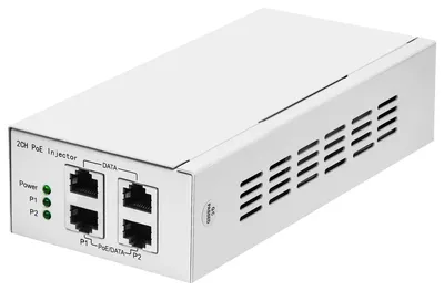 PoE инжектор Powertone PI-300-2, 2×GbE, 802.3af/at, 60Вт