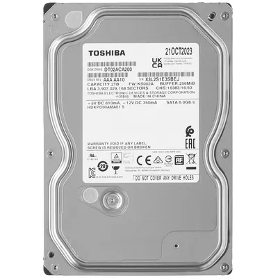 Жесткий диск Toshiba DT02ACA200, 3.5", 2TB, SATA, 7200rpm