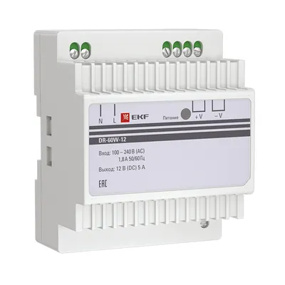 Блок питания EKF dr-60w-12, 12В, 60Вт
