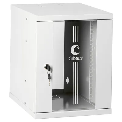 Шкаф телекоммуникационный Cabeus WSC-8U, настенный, 10", 8U, стекло, серый