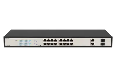 Коммутатор POWERTONE PWS-TS16G-250R, 16×PoE+, 2×SFP, 250Вт