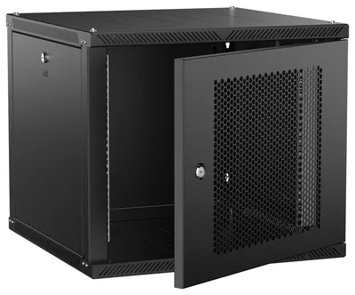 Шкаф настенный ITK LWR5-09U66-PF-2, 9U, 600×600 мм, дверь перфорированная, черный