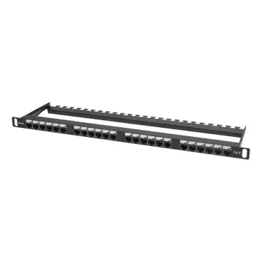Коммутационная панель SNR SNR-UD-0.5U24-6-H, 19", неэкранированная, 0.5U, 24×RJ45, Cat.6