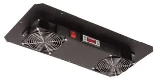 Вентиляторный блок NIKOMAX TLK-FAN2-TERM-BK, 2 вентилятора, терморегулятор, черный