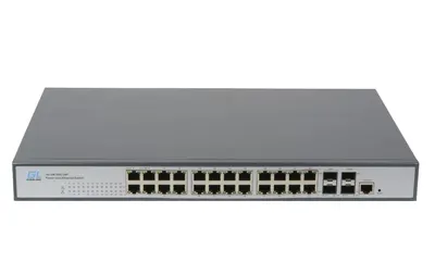 Коммутатор NIKOMAX GL-SW-G204-24P, 24×PoE GbE, 4×SFP, управляемый, 400 Вт