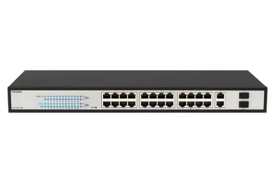 Коммутатор POWERTONE PWS-TS24G-370R, 24×PoE+, 2×SFP, 370Вт