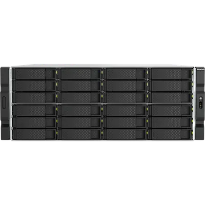 Сетевое хранилище без дисков/ ENTERPRISE QNAP QuTS hero network RAID drive, 24 3.5"/2.5" bays, 2 x 2.5 GbE BASE-T ports, 2 x 10 GbE BASE-T ports, rack-mounted, 2 x power supplies. AMD Ryzen 7 7000, up to 5.3 GHz, 32 GB DDR5. Rails are not included in the package.