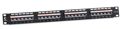 Cabeus PLAN-24-Cat.5e-Dual IDC Патч-панель 19" (1U), 24 порта RJ-45, категория 5e, Dual IDC, угол портов 45 градусов
