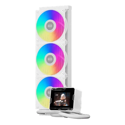 Система охлаждения PcCooler GT360M ARGB Display WH, 360мм, 3×120мм, белый
