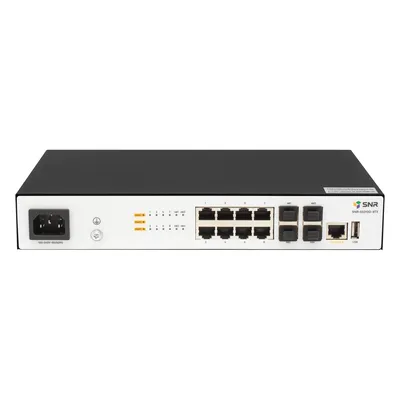 Коммутатор SNR SNR-S5210G-8TX-DC, L2+, 8×1GbE, 4×10G SFP+, управляемый