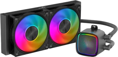 Водяное охлаждение для процессора/ Water Cooling System SAMA L50 240BK (290W, 240mm, Black, ARGB/ Fans: 2x120mm, 72.3CFM, 28dBA, 2200RPM/ Pump height 66mm, 3000RPM, Rad thickness 27mm/ S: 1851, 1700, 1200, 115X, AM5, AM4)