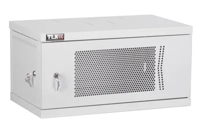 Шкаф настенный NIKOMAX ESSENTIAL TWI-066035-R-P-GY, 6U, 600×350 мм, перфорированная дверь, серый