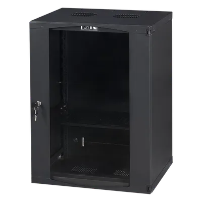 Шкаф коммутационный Lanmaster TWT-CBWNG-6U-6X4-BK, настенный 6U, 550×450мм, стекл.дверь, черный