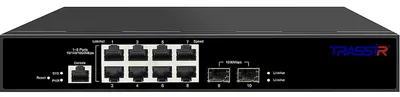 Коммутатор Trassir TR-NS24102S-120-8PoE, 8×PoE, 120W, 2×SFP
