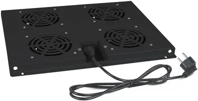 Cabeus TRAY-60-BK Модуль вентиляторный с 4-я вентиляторами для установки в напольные шкафы серии SH-05C, ND-05C глубиной 600мм, цвет черный (RAL 9004)
