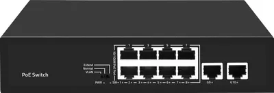 Коммутатор Falcon Eye 00-00330353, L2, 8×FE PoE, 2×GbE, 96Вт