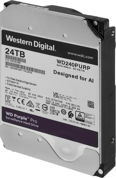 Жесткий диск WD Purple Pro WD240PURP, 24TB, SATA, 7200rpm, 3.5"