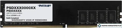 Память Patriot PSD416G240081, DDR4, 16 ГБ, 2400 МГц, CL17