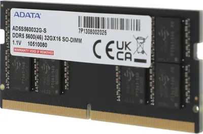Оперативная память ADATA AD5S560032G-S, 32GB, DDR5, 5600MHz, SO-DIMM