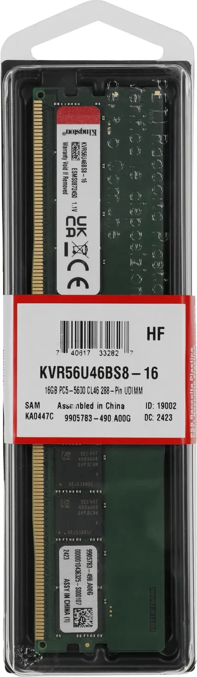 Оперативная память Kingston KVR56U46BS8-16, 16GB, DDR5, 5600MHz