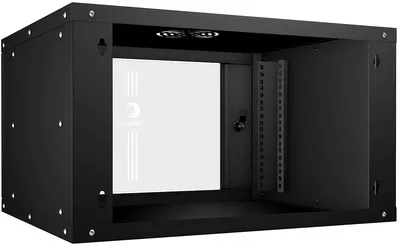 Шкаф настенный Cabeus WSC-05D-6U55/45-BK, 6U, 320×550×450 мм, дверь стекло, чёрный