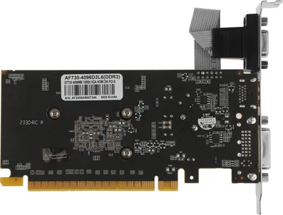 Видеокарта Afox AF730-4096D3L6, GT 730, 4GB GDDR3, PCI-E 2.0, Low Profile