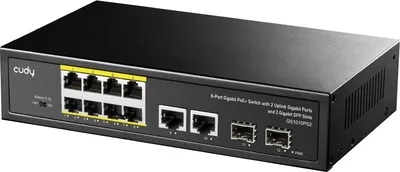 Коммутатор CUDY GS1010PS2, 8×GbE PoE+, 2×GbE uplink, 2×SFP, 120Вт