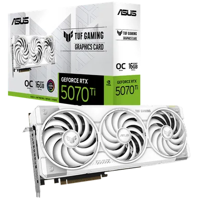 Видеокарта ASUS TUF-RTX5070TI-O16G-WHITE-GAMING, RTX 5070 Ti, 16GB GDDR7