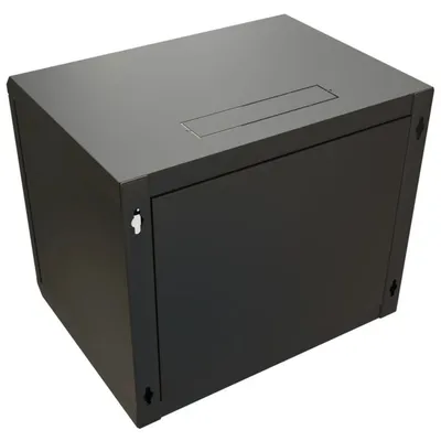 Шкаф настенный Hyperline WR-TW-1545-SR-RAL9004, 15U, 775x600x450мм, стальная дверь, черный