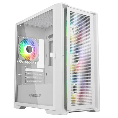 Корпус ПК PowerCase CAMCXW-A4, Midi Tower, белый, без БП