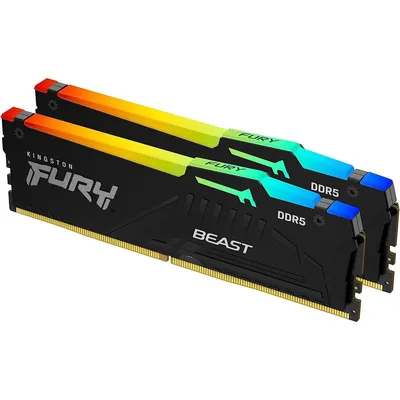 KF556C36BBEAK2-64 - Комплект модулей памяти, Kingston, FURY Beast RGB EXPO KF556C36BBEAK2-64, DDR5, 64GB (Kit 2x32GB), DIMM <PC5-44800/5600MHz>